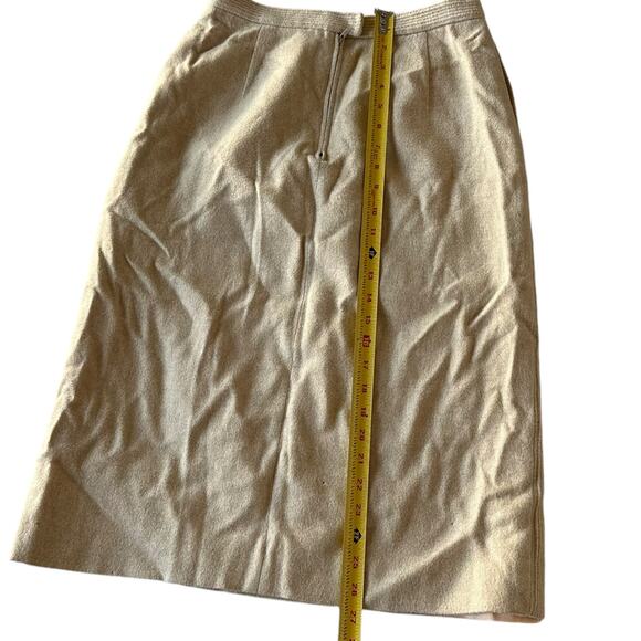 Dalton Vintage Wool and Camel Hair Tan Skirt - Picture 5 of 7